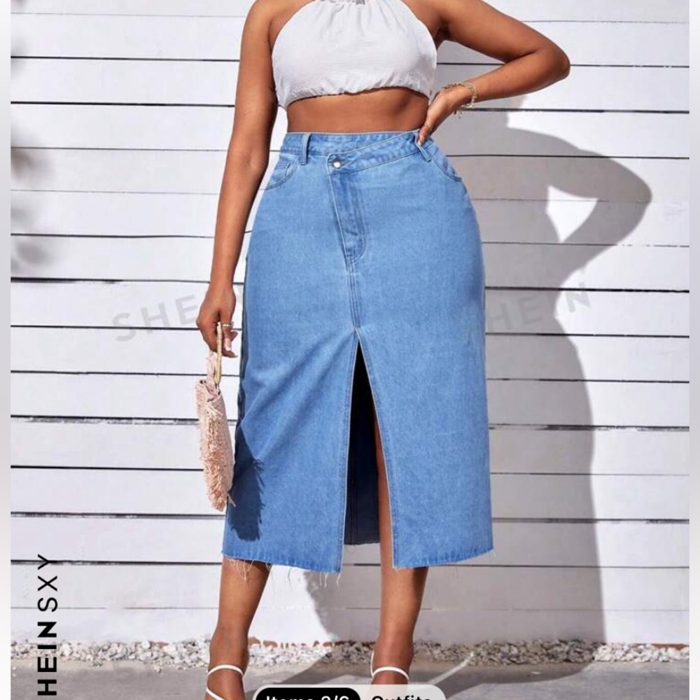 Shein denim skirt